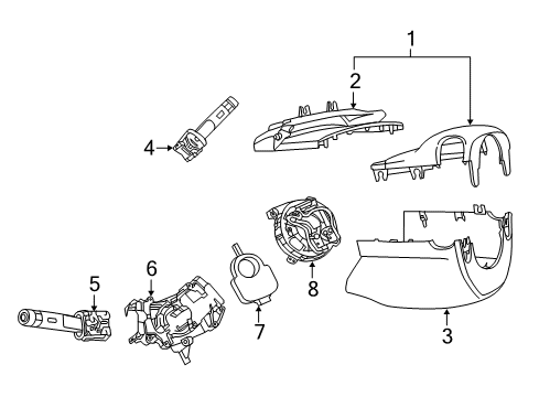 2016 Chevrolet SS Shroud, Switches & Levers Upper Column Cover Diagram for 92272298