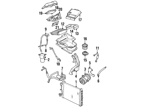 1992 Oldsmobile Silhouette Air Conditioner & Heater Components Air Conditioner Compressor Diagram for 1135448