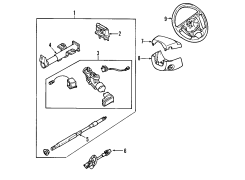2005 Chevrolet Aveo Steering Column, Steering Wheel Intermediate Steering Shaft Assembly Diagram for 96535274