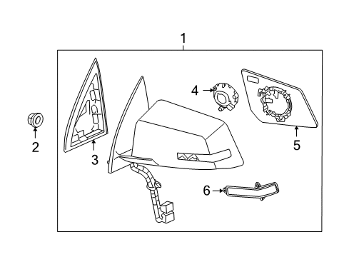 2015 GMC Acadia Outside Mirrors Mirror Assembly Diagram for 84216800