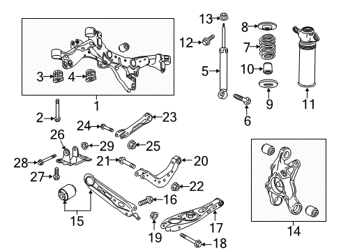 2016 Buick Envision Rear Suspension, Lower Control Arm, Upper Control Arm, Stabilizer Bar, Suspension Components Knuckle Diagram for 23302379