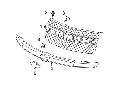 2005 Chevrolet Equinox Grille & Components Radiator Grille Emblem (Gold Bow-Tie W/O Black Outline) Diagram for 5481694