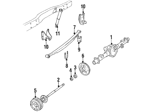 1988 GMC V2500 Suburban Rear Axle Drum, Rear Brake(Finished) Diagram for 15622362