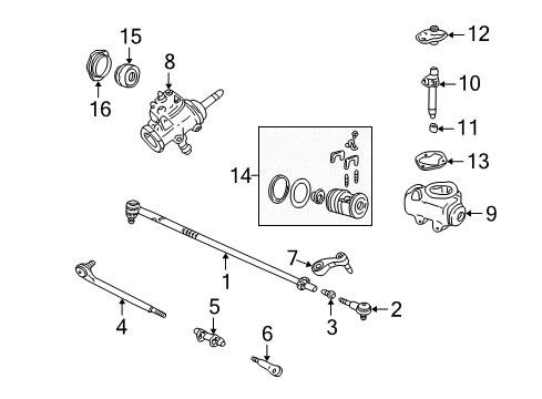 1997 GMC C2500 P/S Pump & Hoses, Steering Gear & Linkage Pitman Arm Diagram for 26033290