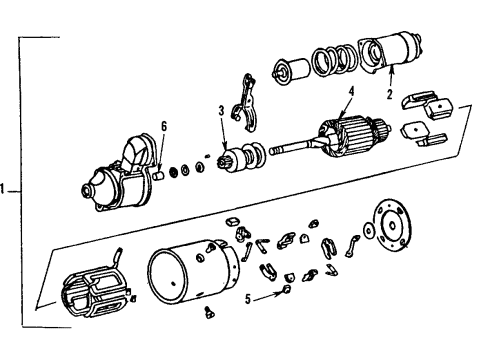 1987 Chevrolet Camaro Starter Bolt/Screw, Starter Through Diagram for 1931654