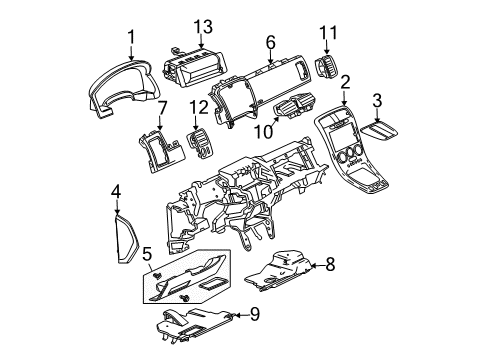 2005 Chevrolet Equinox Cluster & Switches, Instrument Panel Panel Asm-Instrument Panel Lower Trim (RH) *Cashmere Diagram for 15294035