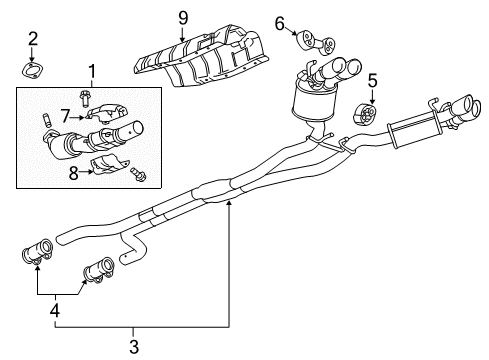 2015 Chevrolet Camaro Exhaust Components Catalytic Converter Diagram for 22906771
