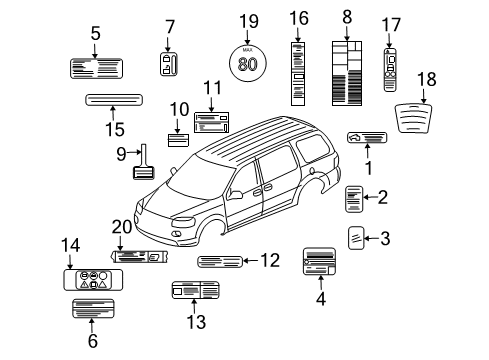 2008 Chevrolet Uplander Information Labels Caution Label Diagram for 10330895
