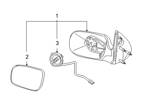 2008 Chevrolet Uplander Mirrors Mirror Assembly Diagram for 15935753