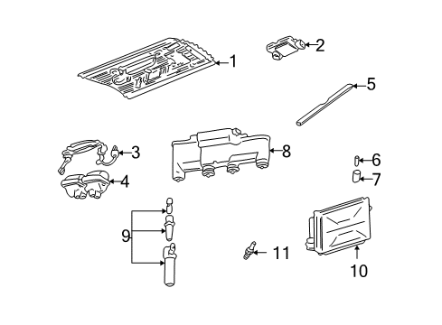 2000 Pontiac Grand Am Ignition System Spark Plug Diagram for 19308031