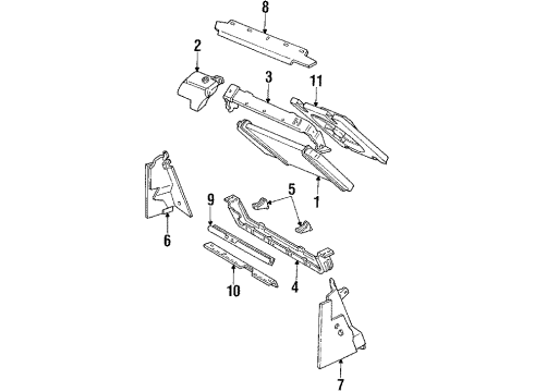 1988 Pontiac Fiero Radiator & Components, Cooling Fan Hose Assembly Diagram for 10036860