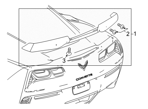 2016 Chevrolet Corvette Rear Bumper - Spoiler Spoiler Diagram for 84127954