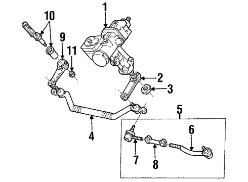 1998 Cadillac Catera P/S Pump & Hoses, Steering Gear & Linkage Rod Kit, Steering Linkage Outer Tie Diagram for 90510653