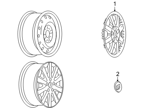 2006 Buick Terraza Wheel Covers & Trim Wheel Cover Diagram for 9597445