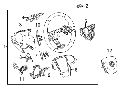 2014 Cadillac CTS Steering Wheel & Trim Harness Diagram for 23121938