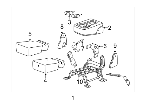 2012 Chevrolet Silverado 2500 HD Front Seat Components Seat Assembly Diagram for 20833385