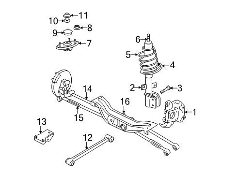 2010 Chevrolet Impala Rear Suspension Components, Stabilizer Bar Rear Spring Assembly (Rh Proc) Diagram for 10391594