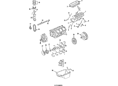 1985 Buick Skylark Water Pump Engine Coolant Pump (W/Gasket & Bolts) Diagram for 12537495