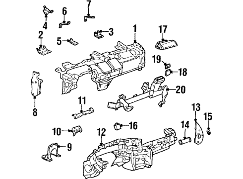 2001 Oldsmobile Aurora Cluster & Switches, Instrument Panel Body Control Module Assembly Diagram for 10389601