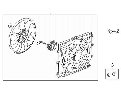 2022 Buick Envision Cooling Fan Fan Assembly Clip Diagram for 23336317