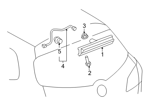 2010 Buick Enclave High Mount Lamps Wire Harness Grommet Diagram for 19116524