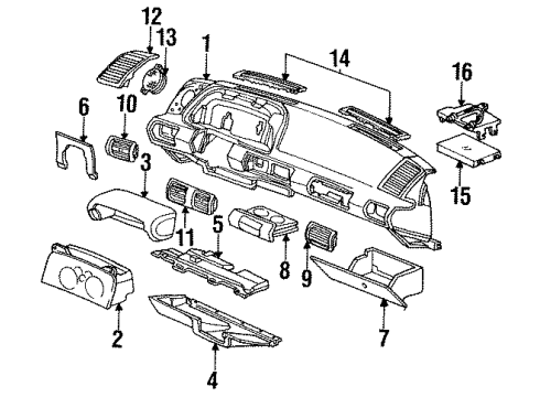 1994 Chevrolet Cavalier Ignition System Electronic Ignition Control Module Assembly (W/O Coil) Diagram for 19178831