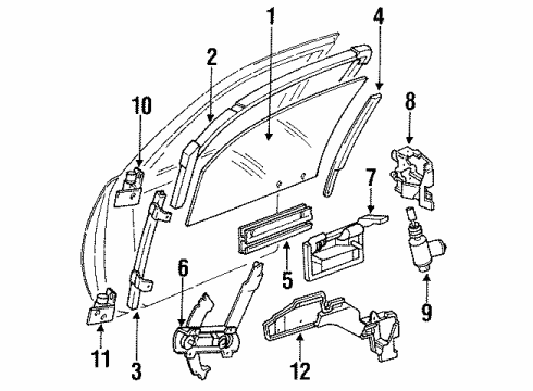 1996 Chevrolet Corsica Door & Components Front Door Lock Assembly Diagram for 16630803