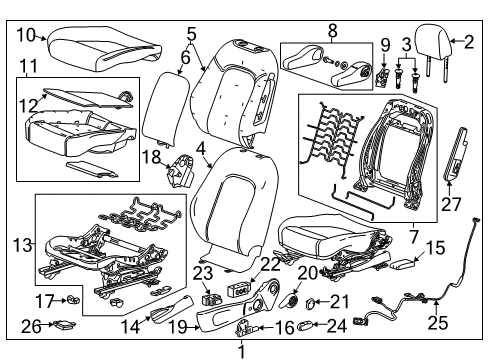 2013 Buick Encore Heated Seats Actuator Diagram for 13584593