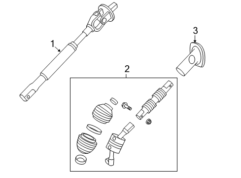 2008 Chevrolet Silverado 1500 Lower Steering Column Seal Asm-Steering Column (145.2Mm Long) Diagram for 15913514