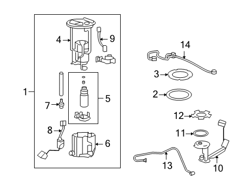 2009 Pontiac G8 Fuel Injection Injector Diagram for 12609418