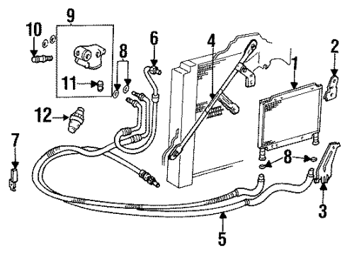 1993 Cadillac Eldorado Senders Cooler Asm-Auxiliary Engine Oil Diagram for 52460702