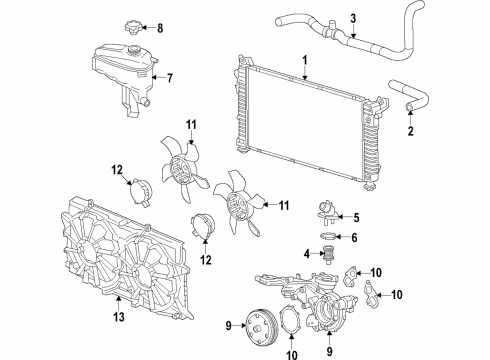 2020 Cadillac Escalade ESV Cooling System, Radiator, Water Pump, Cooling Fan Water Pump Diagram for 12692045
