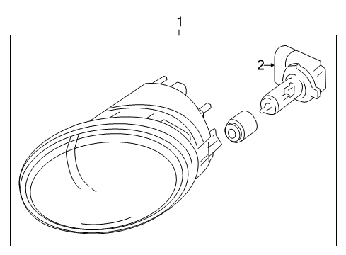 2005 Pontiac GTO Fog Lamps Fog Lamp Assembly Diagram for 92119489