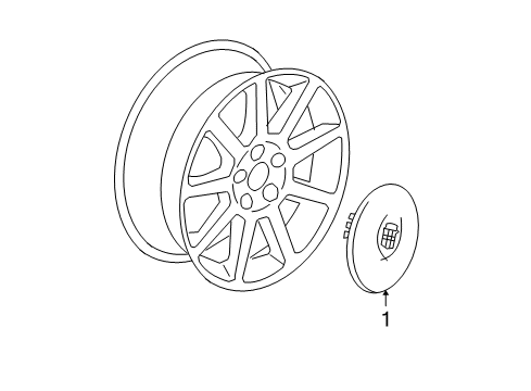 2009 Cadillac DTS Wheel Covers & Trim Center Cap Diagram for 9597185