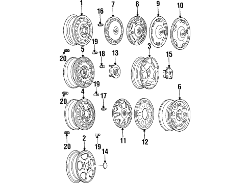 1994 Buick Skylark Wheels & Trim Wheel TRIM COVER Assembly(Tire & Wheel Drawing/Original High Output Diagram for 22553040