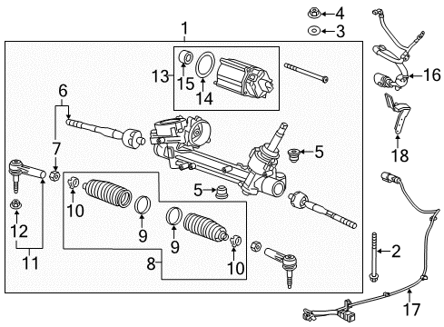 2019 Buick Cascada Steering Column & Wheel, Steering Gear & Linkage Boot Kit Clamp Diagram for 25901575