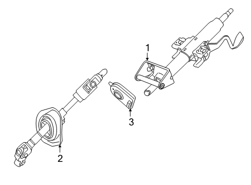 2009 Pontiac Torrent Steering Column, Steering Wheel & Trim Angle Sensor Diagram for 15863534