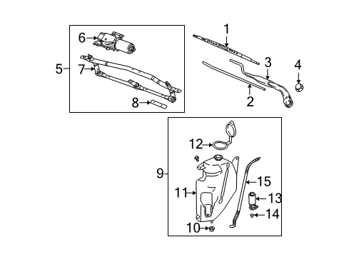 2006 Saturn Vue Wiper & Washer Components Rear Blade Diagram for 22665007