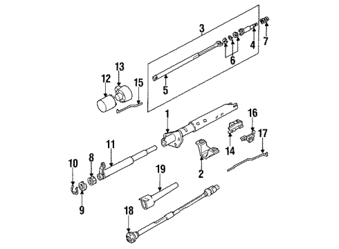 1993 GMC Typhoon Steering Column, Steering Wheel & Trim Steering Column Shaft (Lower) Diagram for 7847802