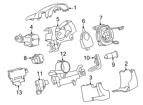 2007 GMC Acadia Shroud, Switches & Levers Combo Switch Diagram for 25811970