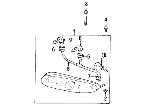 2003 Oldsmobile Aurora Headlamps Headlamp Assembly-(W/ Parking & Turn Signal Lamp) Diagram for 25719124