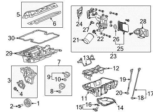 2018 Cadillac XTS Intake Manifold Intake Manifold Seal Kit Diagram for 12657374