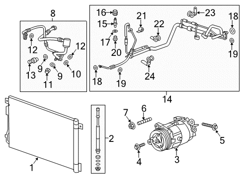 2017 GMC Acadia Limited A/C Condenser, Compressor & Lines Clamping Sleeve Diagram for 22941163