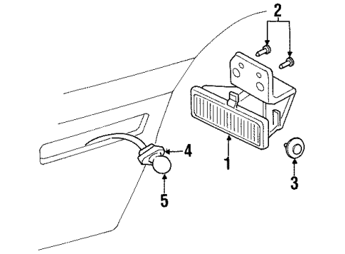 1999 Oldsmobile Cutlass Bulbs Lamp Asm-Front Fog Diagram for 22652891