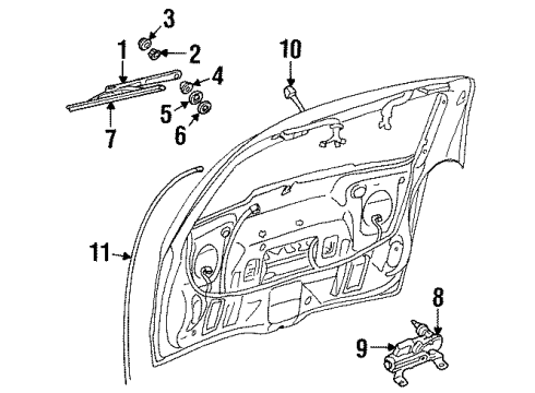 2001 Oldsmobile Silhouette Rear Wipers Module Asm, Rear Window Wiper & Washer Control Diagram for 12362550