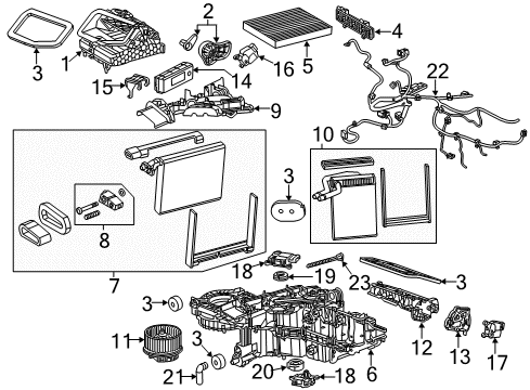 2016 GMC Sierra 2500 HD Air Conditioner Front AC Hose Diagram for 23357010