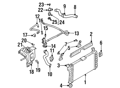 1998 Chevrolet Lumina Radiator & Components EGR Pipe Bolt Diagram for 11508476