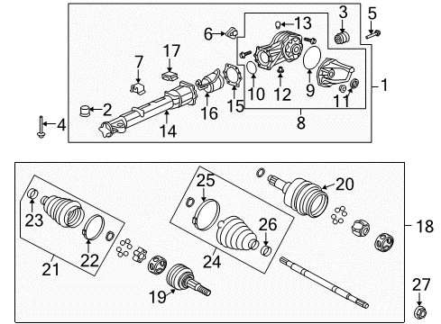 2010 Buick Enclave Axle & Differential - Rear Vent, Transfer Case Diagram for 19132947