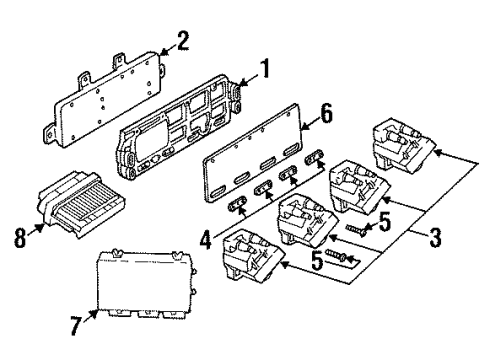 1997 Cadillac DeVille Ignition System Bracket-Electronic Ignition Control Module Diagram for 10472128