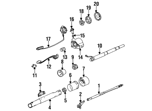1991 Oldsmobile Cutlass Ciera Ignition Lock Cover - Steering Column Housing Diagram for 26005754